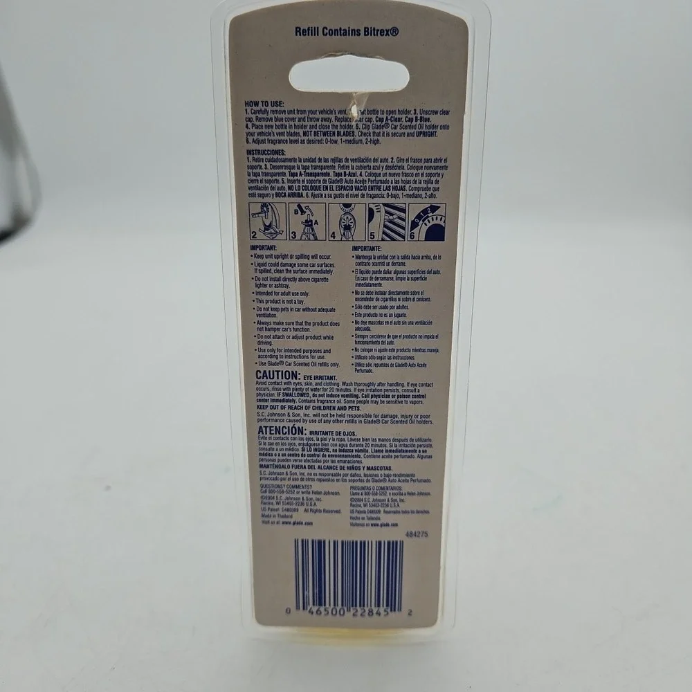 Vintage Glade Car Scented Oil Refill Vanilla‎ Mist 2004 NOS Deadstock
